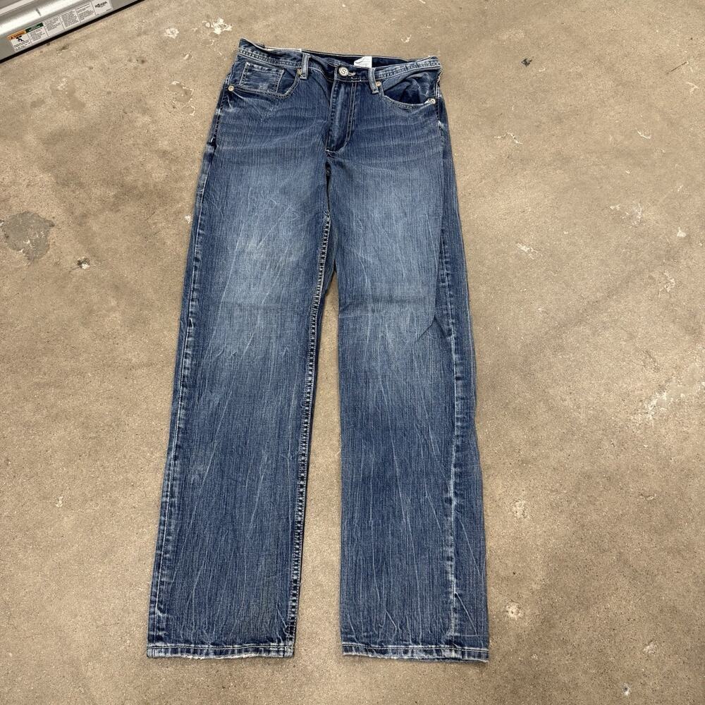John B Stetson 1520 Jeans Mens 33x34(33x36) Blue Standard Straight Leg Western